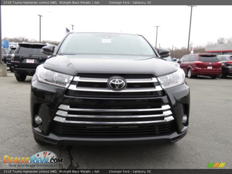 2018 Toyota Highlander Limited AWD Midnight Black Metallic / Ash Photo #2