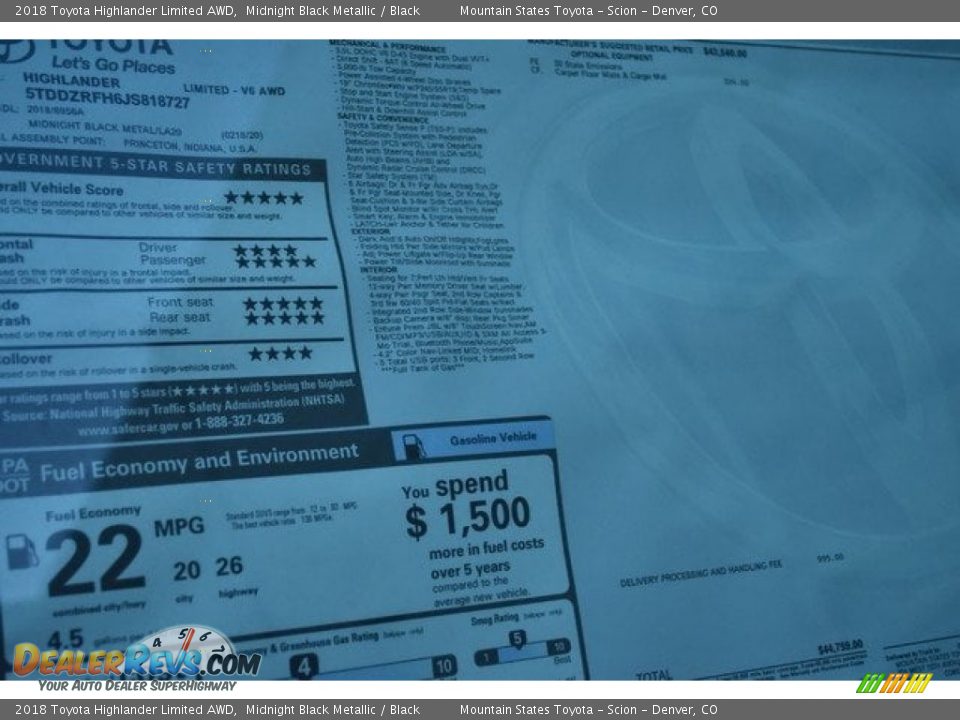 2018 Toyota Highlander Limited AWD Midnight Black Metallic / Black Photo #11