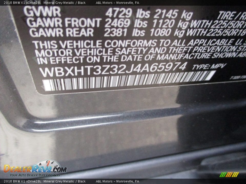 2018 BMW X1 xDrive28i Mineral Grey Metallic / Black Photo #19