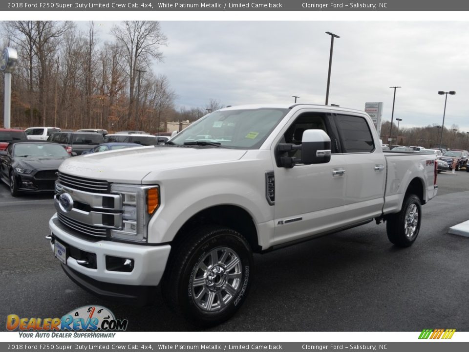 2018 Ford F250 Super Duty Limited Crew Cab 4x4 White Platinum Metallic / Limited Camelback Photo #3