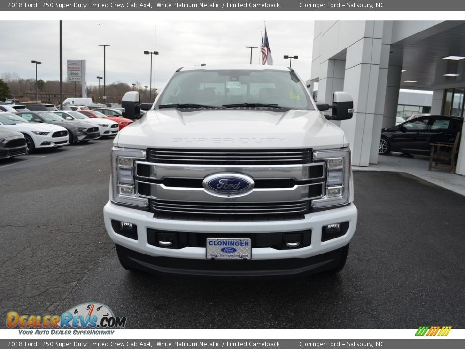 2018 Ford F250 Super Duty Limited Crew Cab 4x4 White Platinum Metallic / Limited Camelback Photo #4