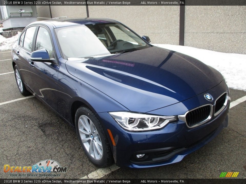 2018 BMW 3 Series 320i xDrive Sedan Mediterranean Blue Metallic / Venetian Beige Photo #10