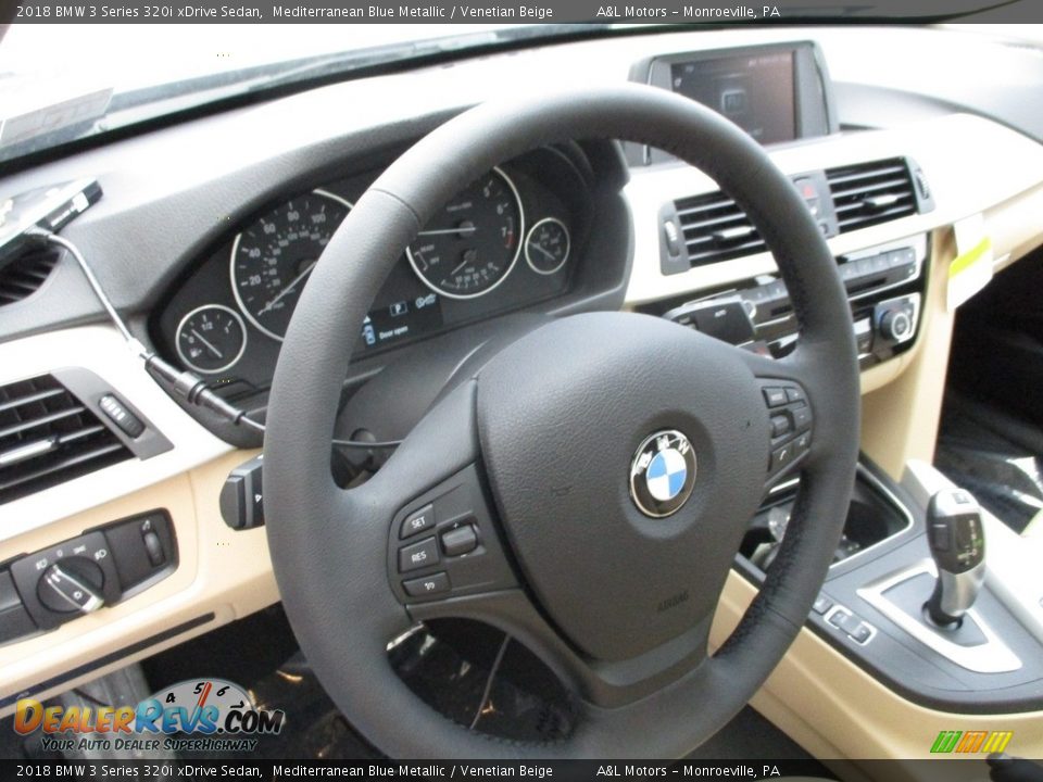 2018 BMW 3 Series 320i xDrive Sedan Mediterranean Blue Metallic / Venetian Beige Photo #15
