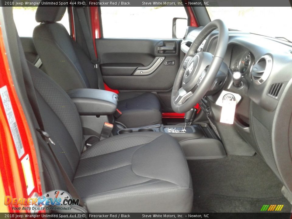 Black Interior - 2018 Jeep Wrangler Unlimited Sport 4x4 RHD Photo #10
