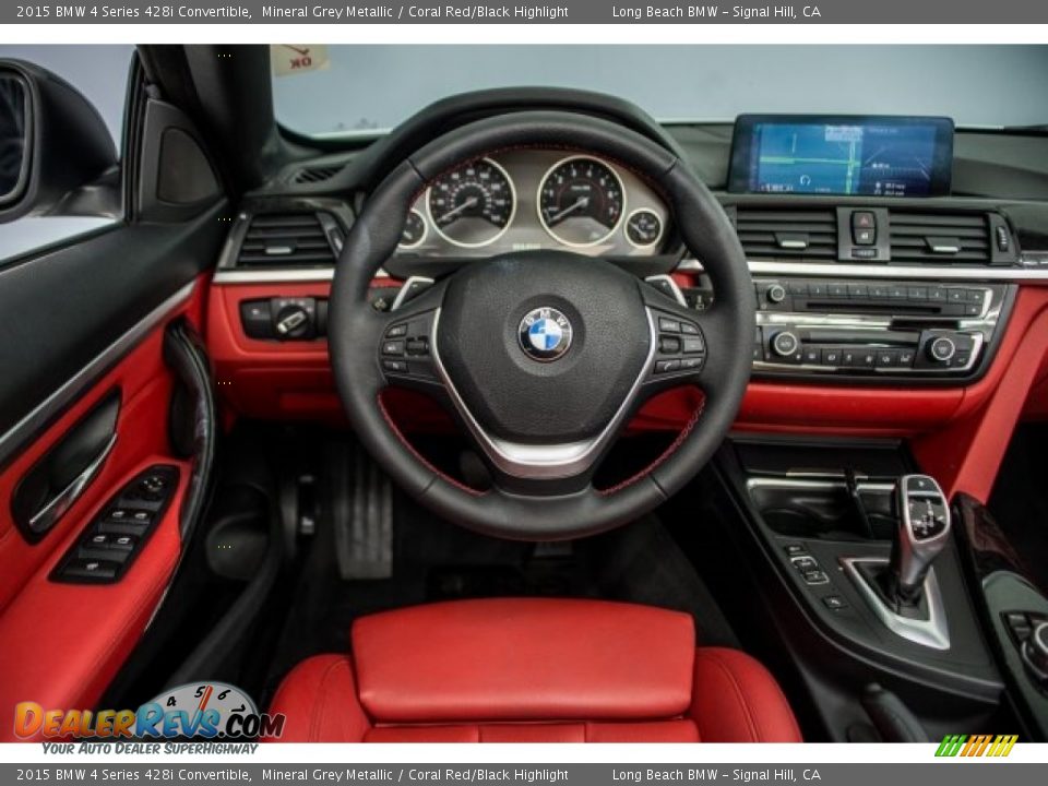 2015 BMW 4 Series 428i Convertible Mineral Grey Metallic / Coral Red/Black Highlight Photo #4