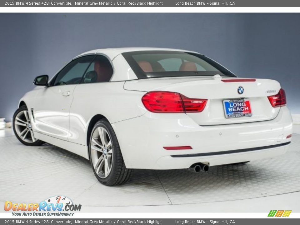 2015 BMW 4 Series 428i Convertible Mineral Grey Metallic / Coral Red/Black Highlight Photo #10
