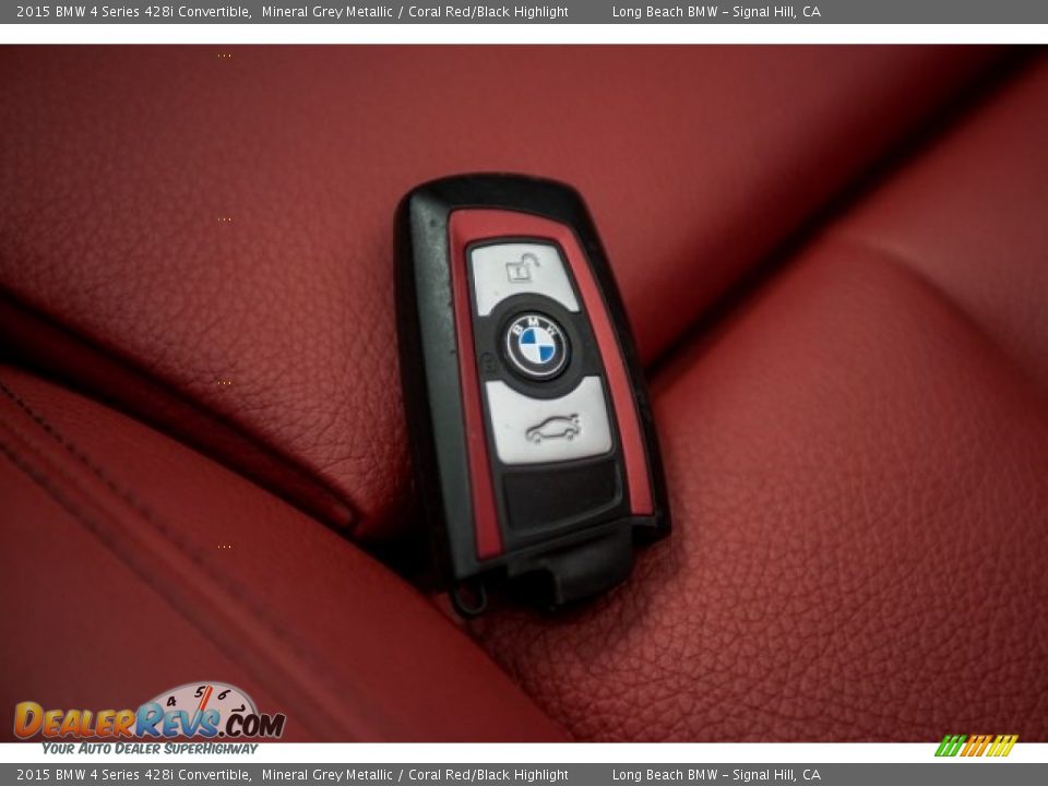 2015 BMW 4 Series 428i Convertible Mineral Grey Metallic / Coral Red/Black Highlight Photo #11