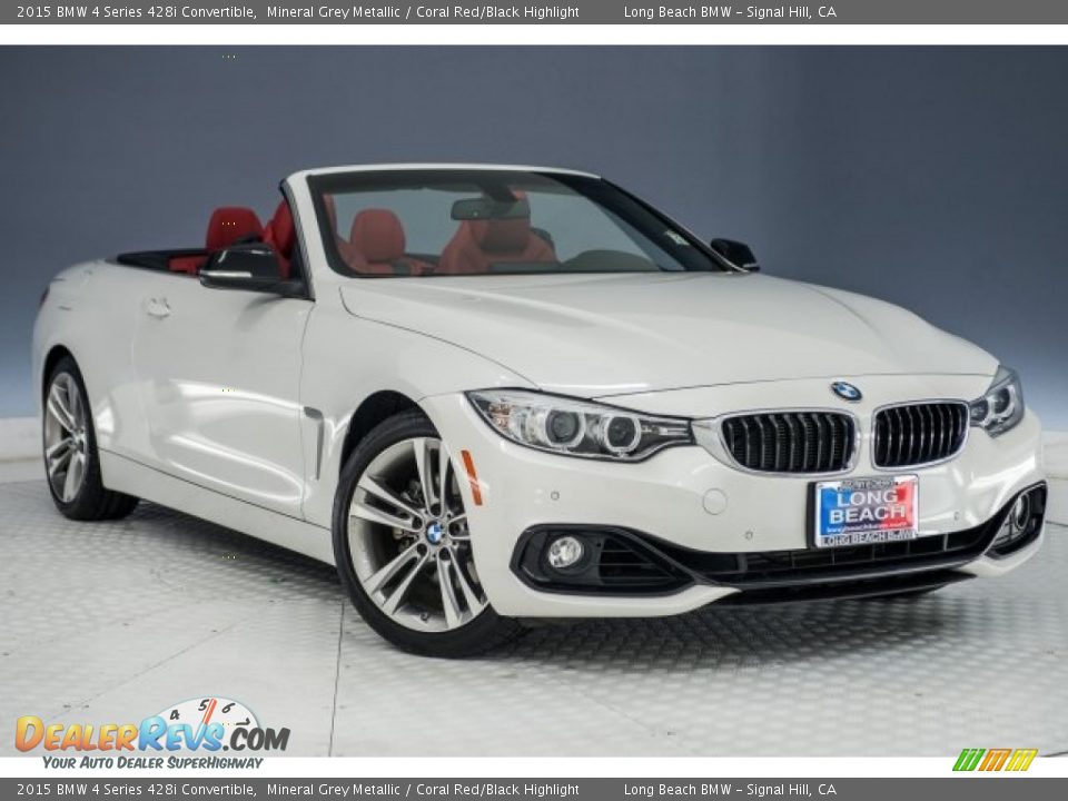 2015 BMW 4 Series 428i Convertible Mineral Grey Metallic / Coral Red/Black Highlight Photo #12