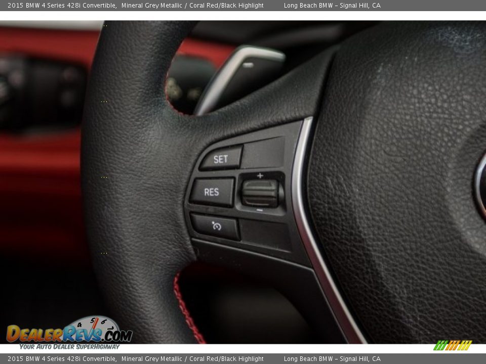 2015 BMW 4 Series 428i Convertible Mineral Grey Metallic / Coral Red/Black Highlight Photo #13