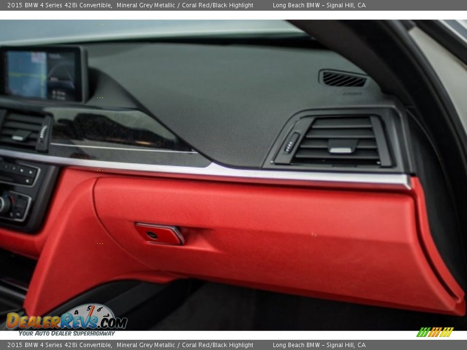 2015 BMW 4 Series 428i Convertible Mineral Grey Metallic / Coral Red/Black Highlight Photo #19