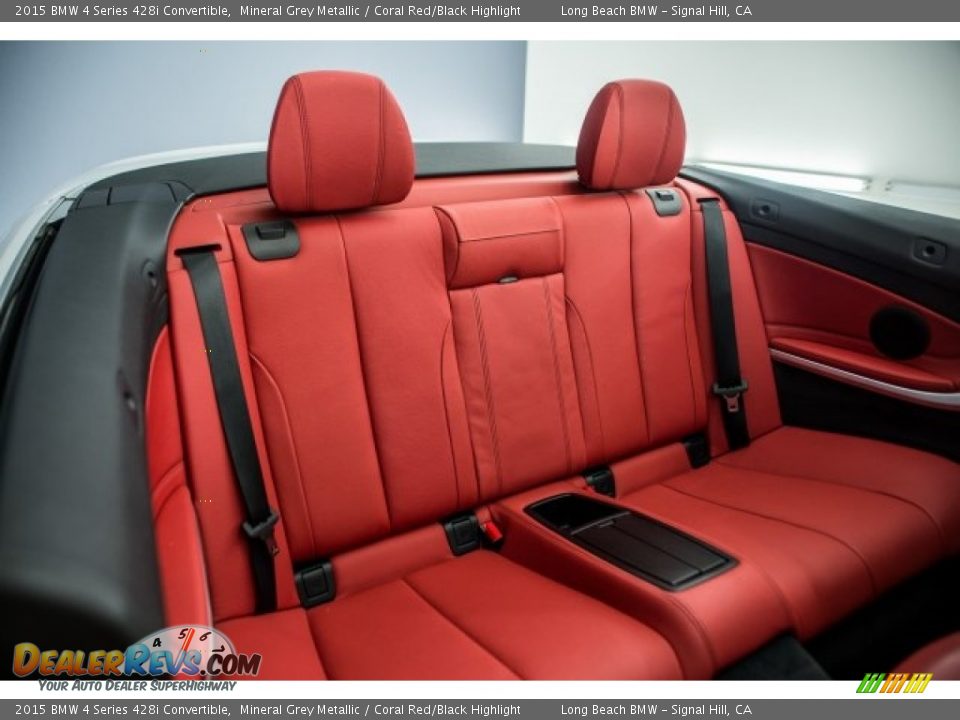 2015 BMW 4 Series 428i Convertible Mineral Grey Metallic / Coral Red/Black Highlight Photo #25