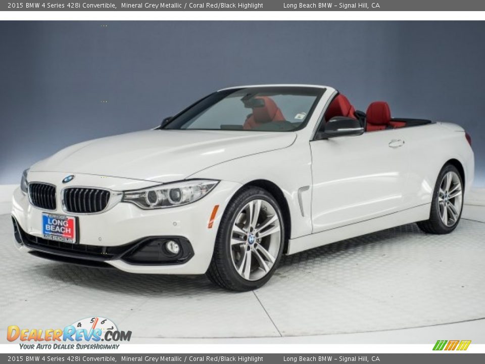 2015 BMW 4 Series 428i Convertible Mineral Grey Metallic / Coral Red/Black Highlight Photo #28
