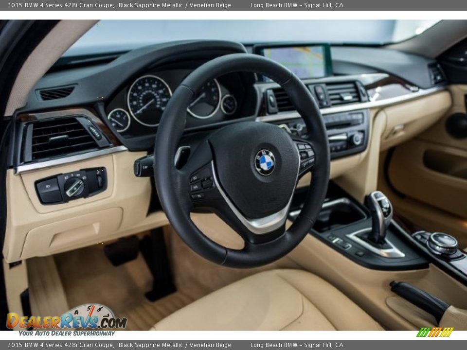 2015 BMW 4 Series 428i Gran Coupe Black Sapphire Metallic / Venetian Beige Photo #15