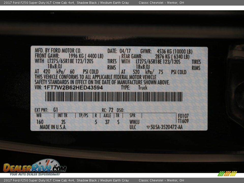 2017 Ford F250 Super Duty XLT Crew Cab 4x4 Shadow Black / Medium Earth Gray Photo #19