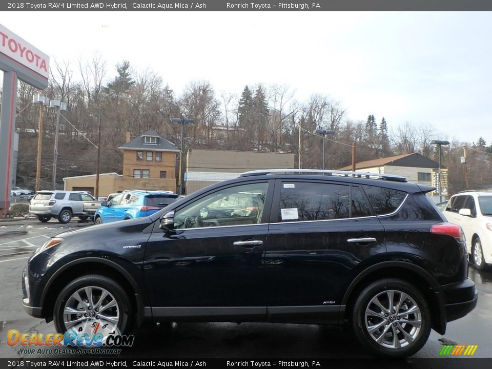 2018 Toyota RAV4 Limited AWD Hybrid Galactic Aqua Mica / Ash Photo #3