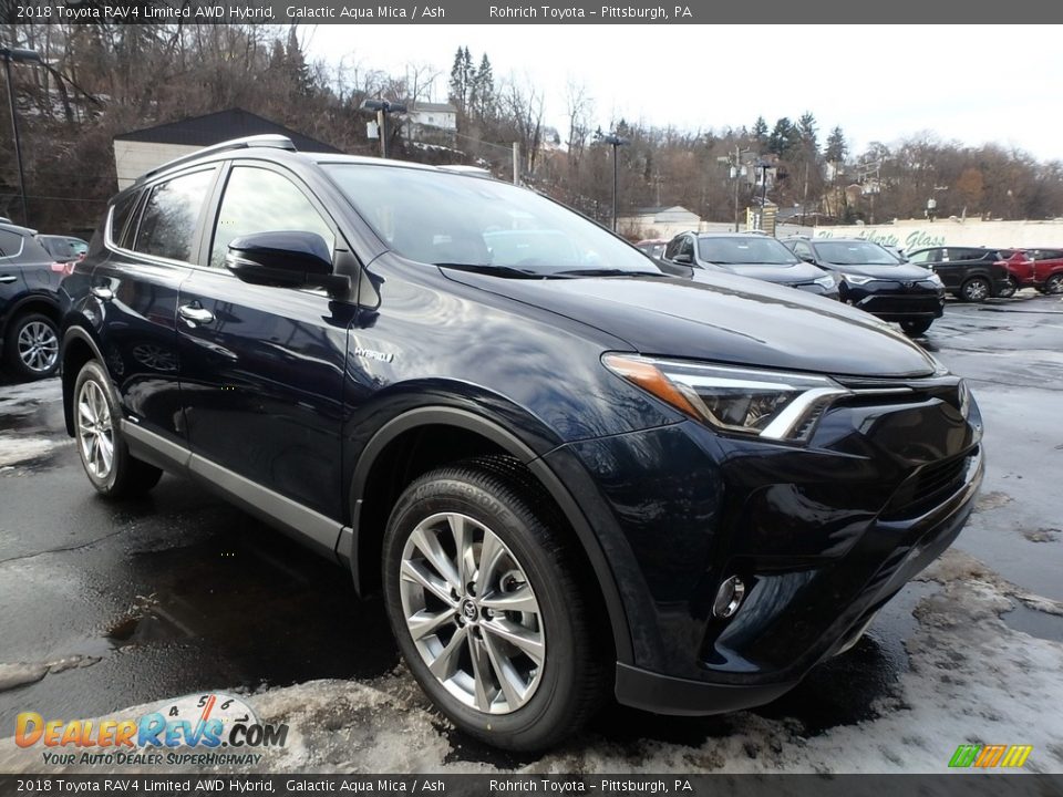 2018 Toyota RAV4 Limited AWD Hybrid Galactic Aqua Mica / Ash Photo #1