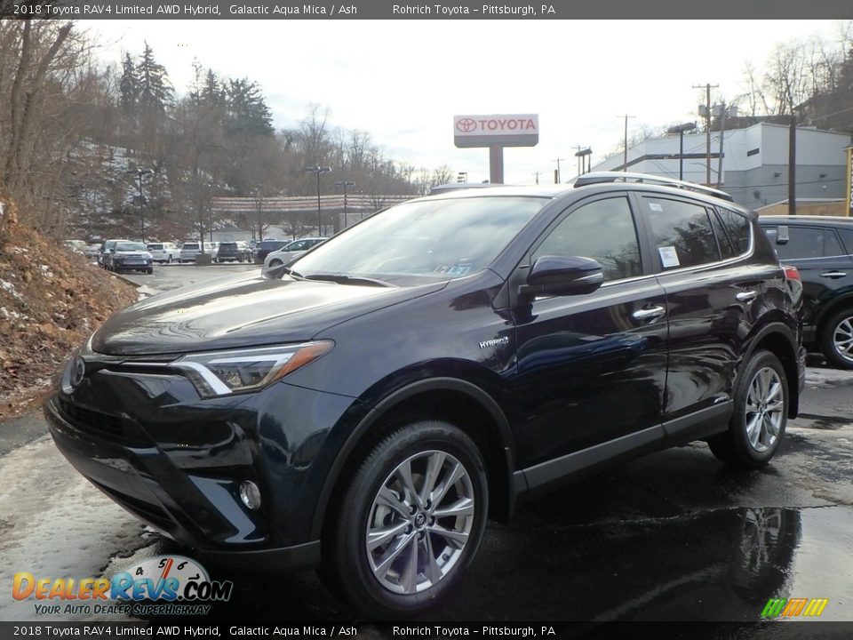2018 Toyota RAV4 Limited AWD Hybrid Galactic Aqua Mica / Ash Photo #4