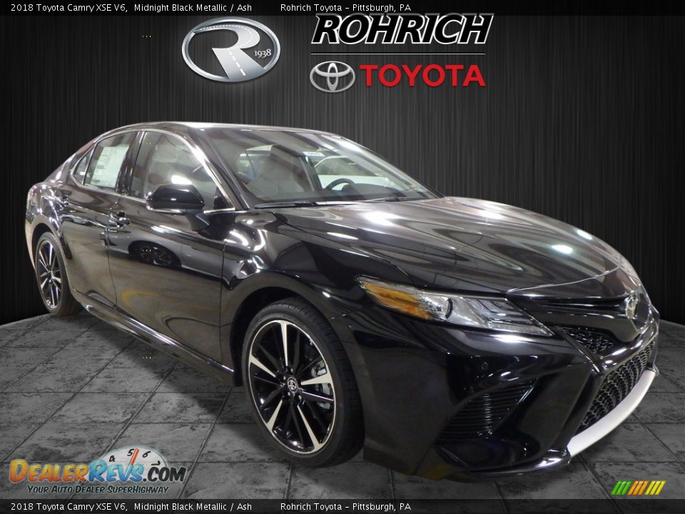 2018 Toyota Camry XSE V6 Midnight Black Metallic / Ash Photo #1