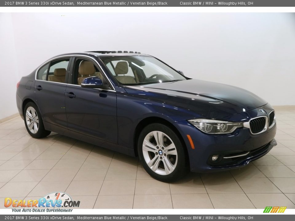 2017 BMW 3 Series 330i xDrive Sedan Mediterranean Blue Metallic / Venetian Beige/Black Photo #1