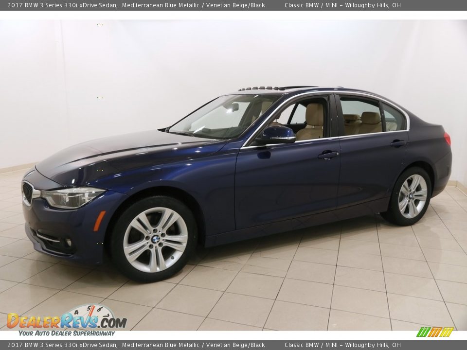 2017 BMW 3 Series 330i xDrive Sedan Mediterranean Blue Metallic / Venetian Beige/Black Photo #3