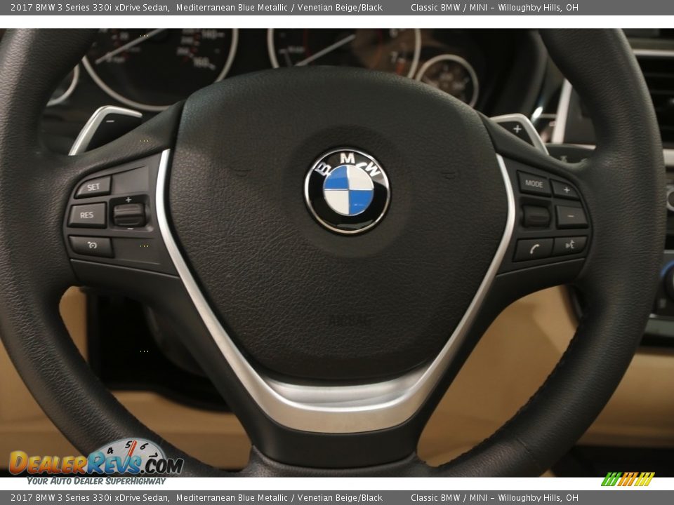 2017 BMW 3 Series 330i xDrive Sedan Mediterranean Blue Metallic / Venetian Beige/Black Photo #10