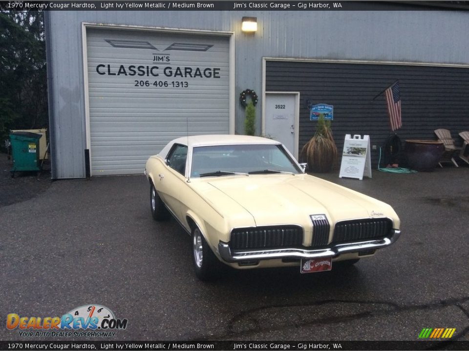 1970 Mercury Cougar Hardtop Light Ivy Yellow Metallic / Medium Brown Photo #24