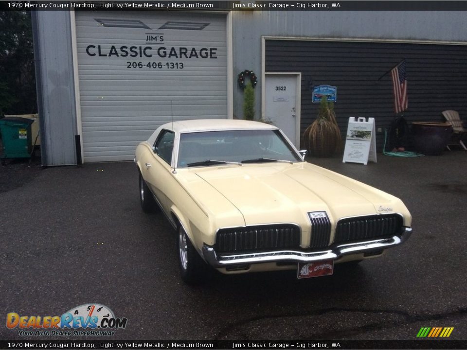 1970 Mercury Cougar Hardtop Light Ivy Yellow Metallic / Medium Brown Photo #26