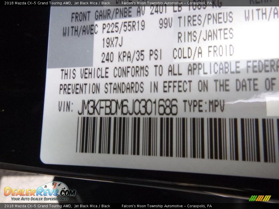 2018 Mazda CX-5 Grand Touring AWD Jet Black Mica / Black Photo #12