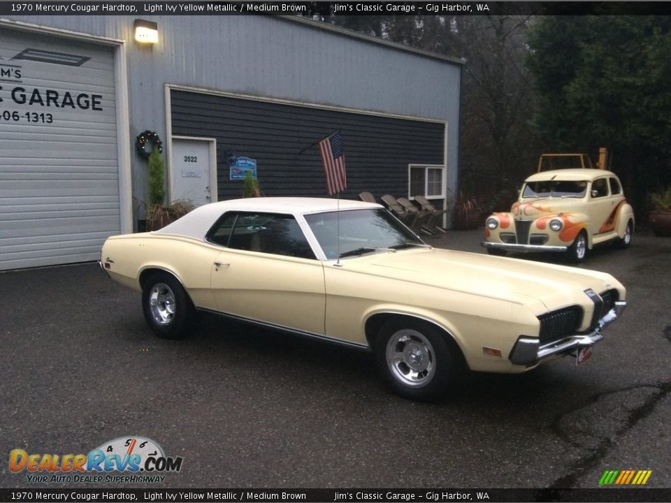 1970 Mercury Cougar Hardtop Light Ivy Yellow Metallic / Medium Brown Photo #33