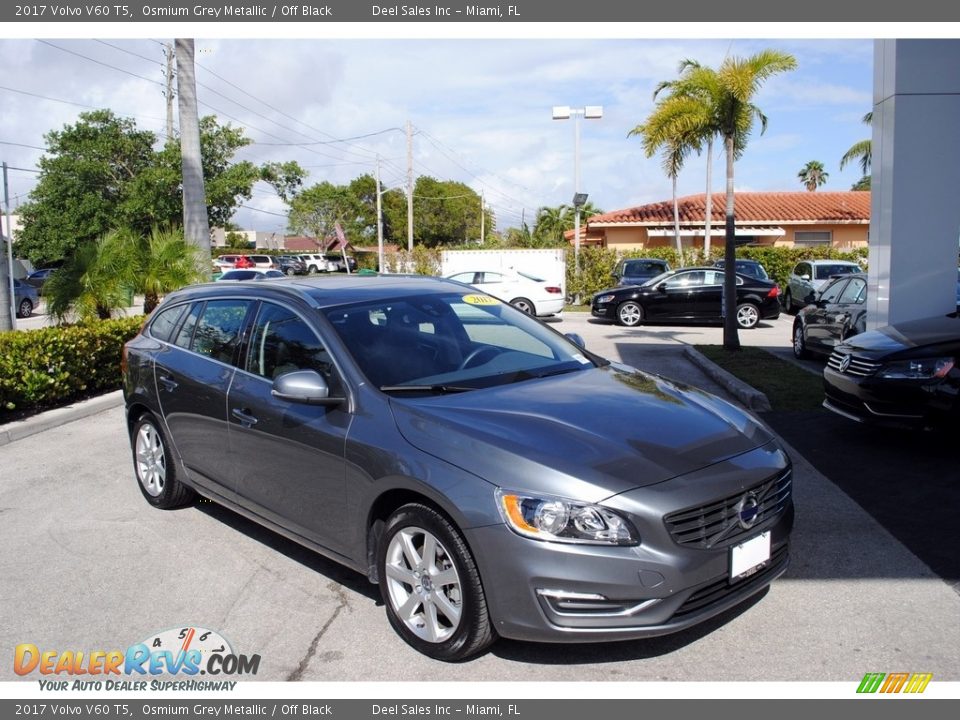 2017 Volvo V60 T5 Osmium Grey Metallic / Off Black Photo #1