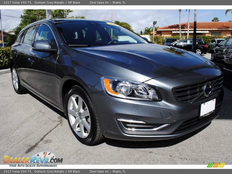 2017 Volvo V60 T5 Osmium Grey Metallic / Off Black Photo #2