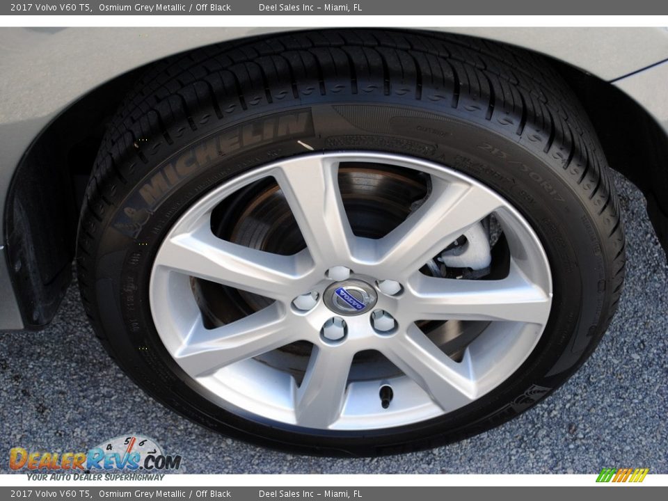 2017 Volvo V60 T5 Osmium Grey Metallic / Off Black Photo #10