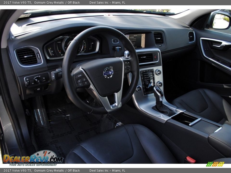 2017 Volvo V60 T5 Osmium Grey Metallic / Off Black Photo #16