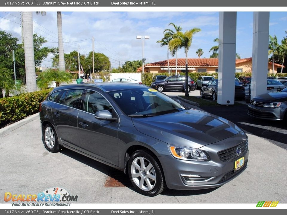 2017 Volvo V60 T5 Osmium Grey Metallic / Off Black Photo #1