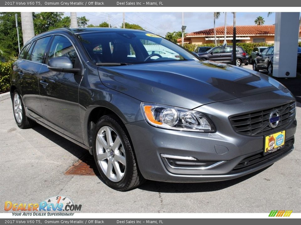 2017 Volvo V60 T5 Osmium Grey Metallic / Off Black Photo #2