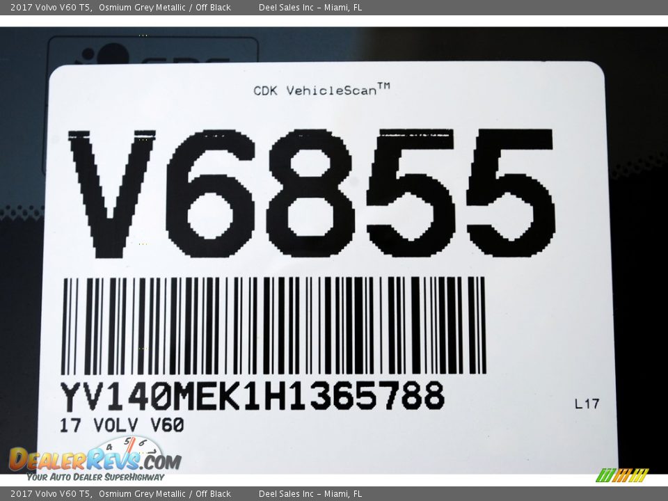 2017 Volvo V60 T5 Osmium Grey Metallic / Off Black Photo #20