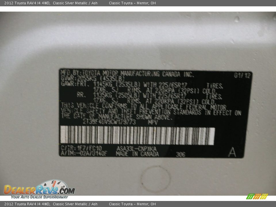 2012 Toyota RAV4 I4 4WD Classic Silver Metallic / Ash Photo #20