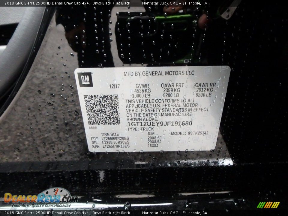 2018 GMC Sierra 2500HD Denali Crew Cab 4x4 Onyx Black / Jet Black Photo #16