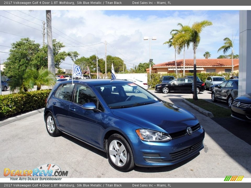 2017 Volkswagen Golf 4 Door 1.8T Wolfsburg Silk Blue Metallic / Titan Black Photo #1