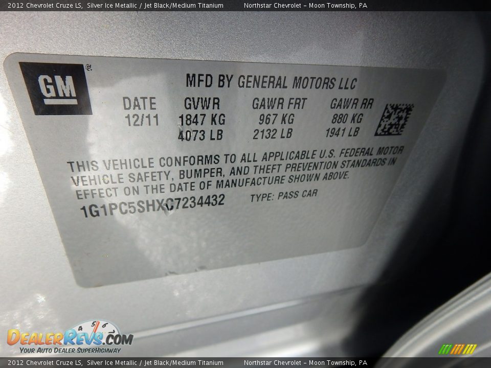2012 Chevrolet Cruze LS Silver Ice Metallic / Jet Black/Medium Titanium Photo #29