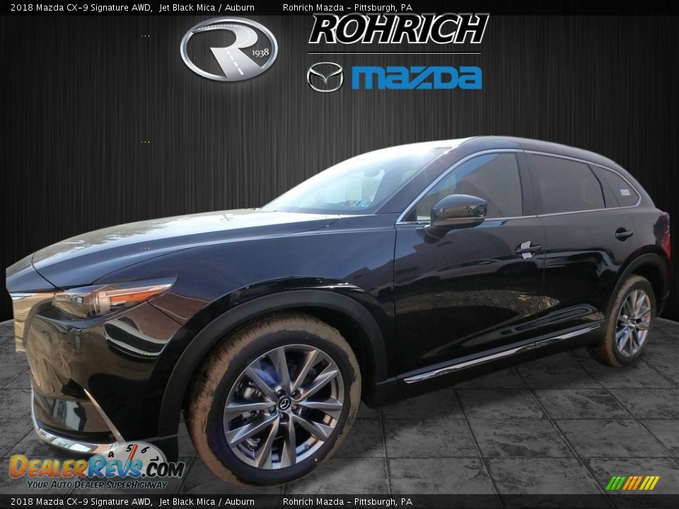 2018 Mazda CX-9 Signature AWD Jet Black Mica / Auburn Photo #4