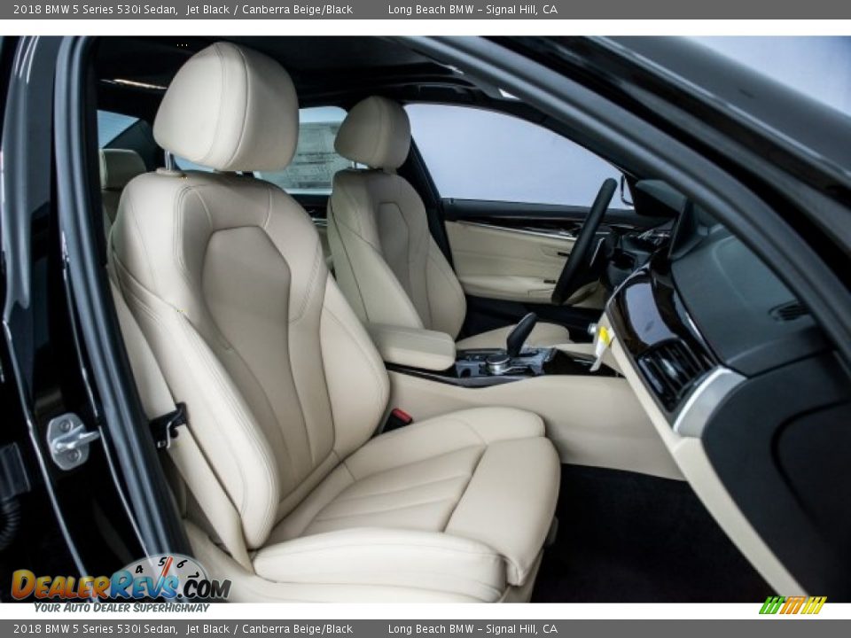 2018 BMW 5 Series 530i Sedan Jet Black / Canberra Beige/Black Photo #2
