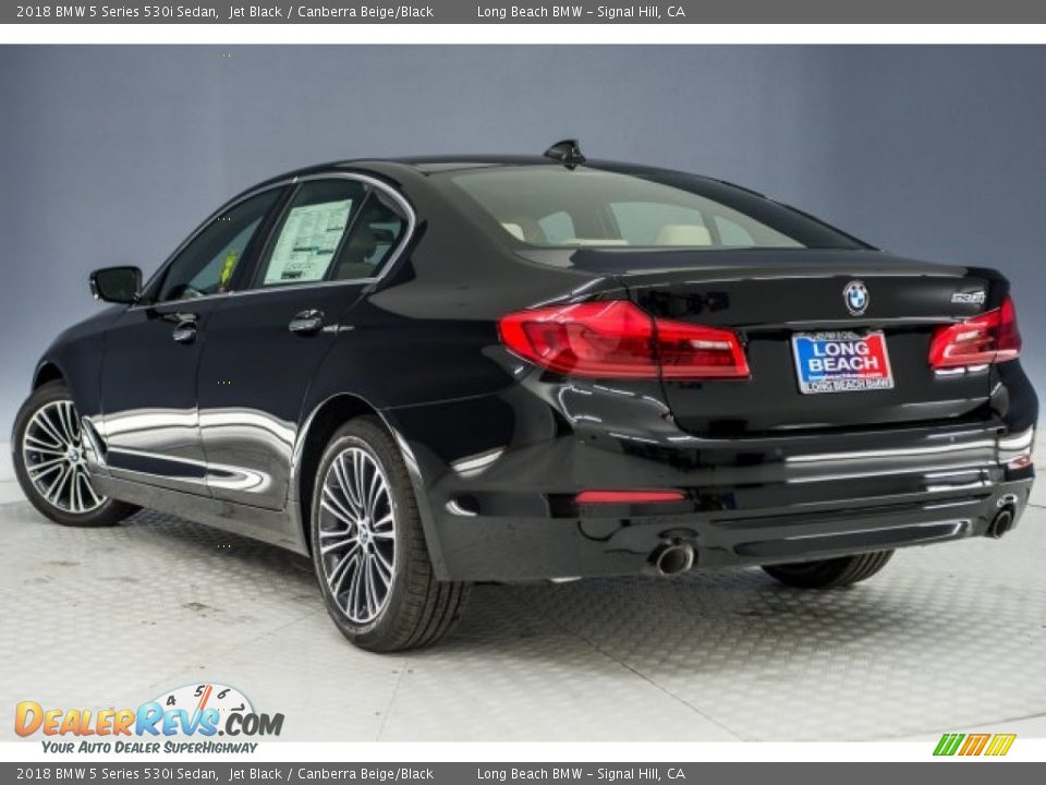 2018 BMW 5 Series 530i Sedan Jet Black / Canberra Beige/Black Photo #4