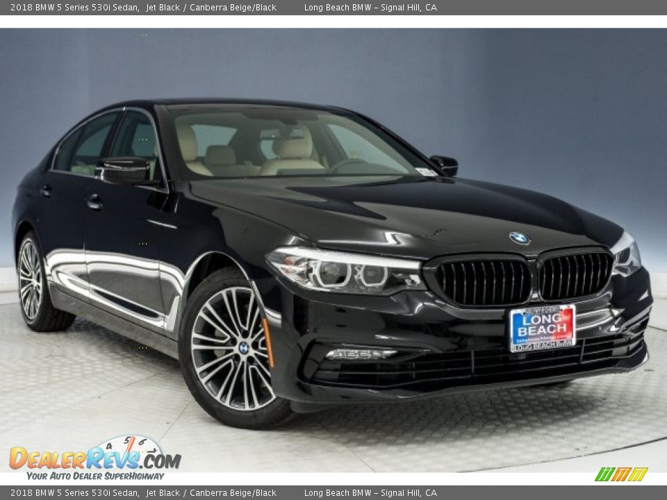 2018 BMW 5 Series 530i Sedan Jet Black / Canberra Beige/Black Photo #10