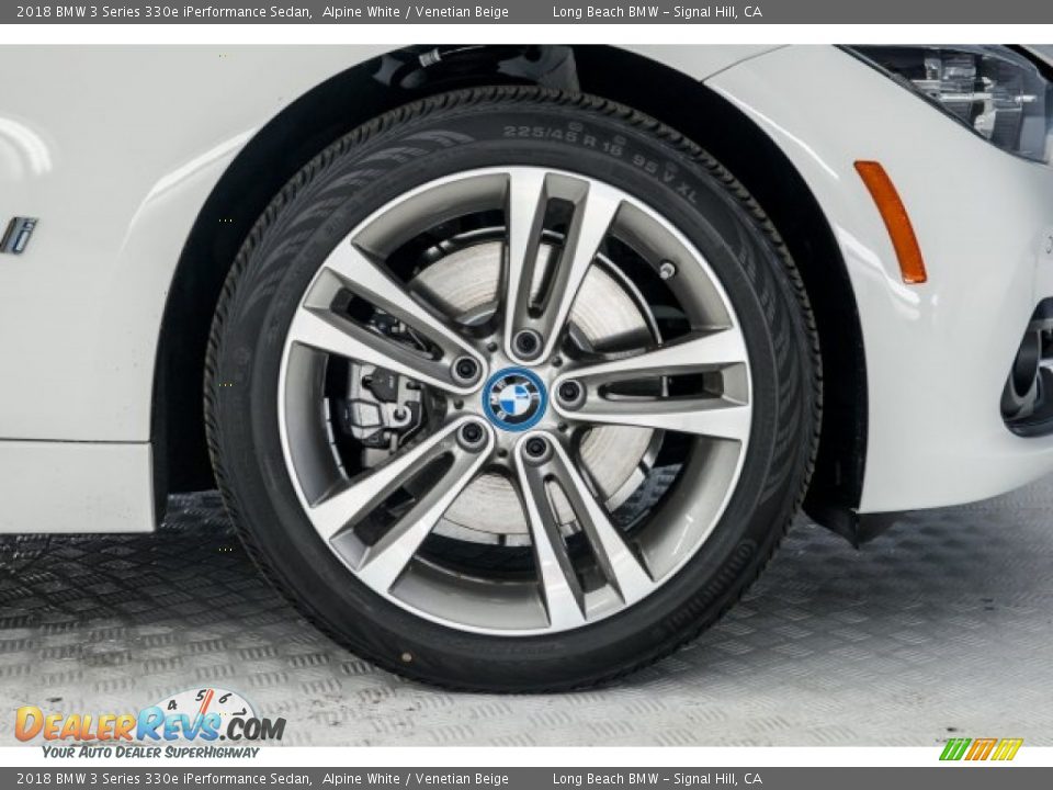 2018 BMW 3 Series 330e iPerformance Sedan Alpine White / Venetian Beige Photo #9