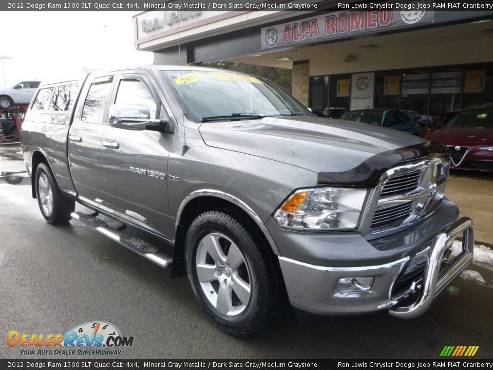2012 Dodge Ram 1500 SLT Quad Cab 4x4 Mineral Gray Metallic / Dark Slate Gray/Medium Graystone Photo #3