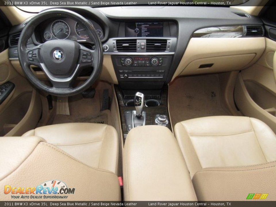 2011 BMW X3 xDrive 35i Deep Sea Blue Metallic / Sand Beige Nevada Leather Photo #4