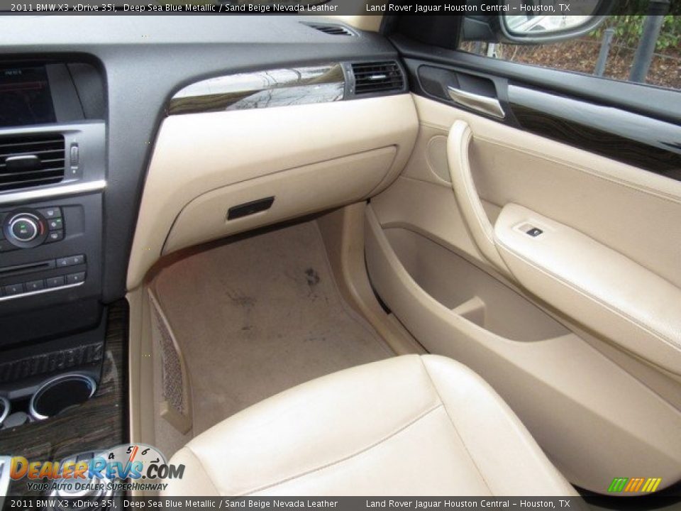 2011 BMW X3 xDrive 35i Deep Sea Blue Metallic / Sand Beige Nevada Leather Photo #14