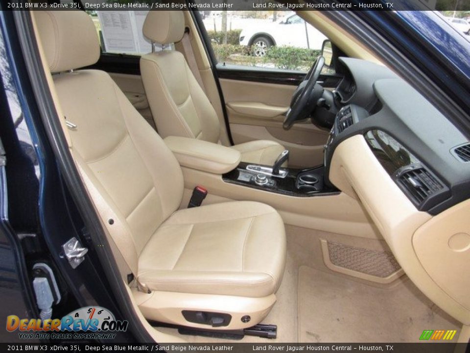 2011 BMW X3 xDrive 35i Deep Sea Blue Metallic / Sand Beige Nevada Leather Photo #17