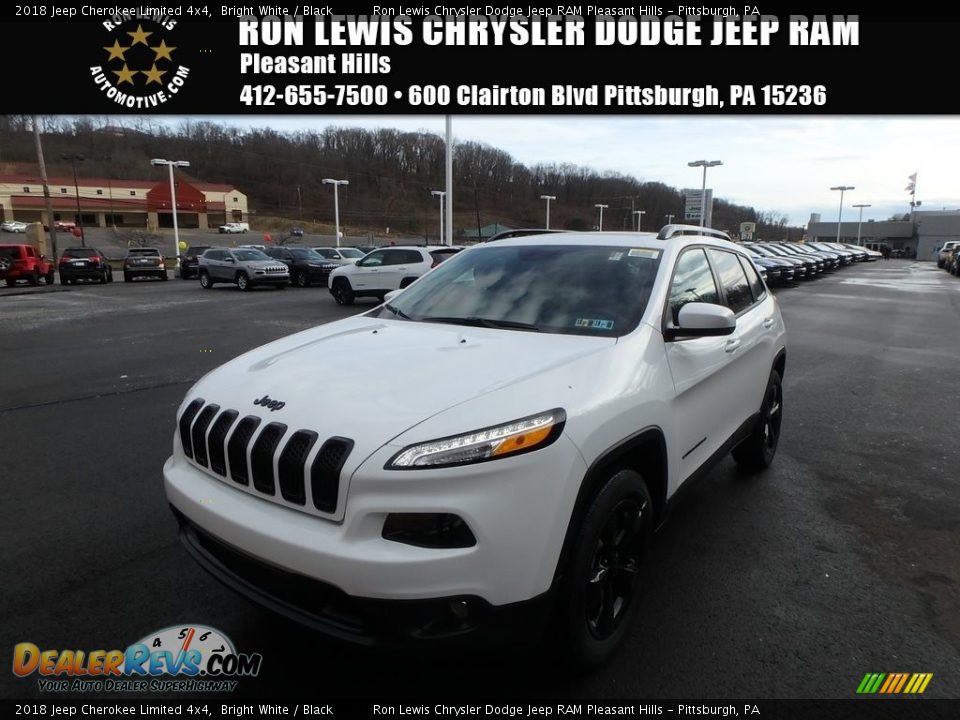 2018 Jeep Cherokee Limited 4x4 Bright White / Black Photo #1